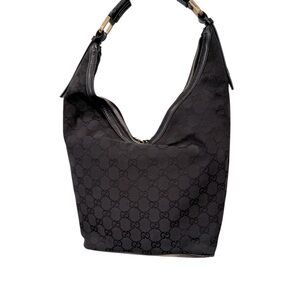 Gucci Black Monogram Hobo Bag